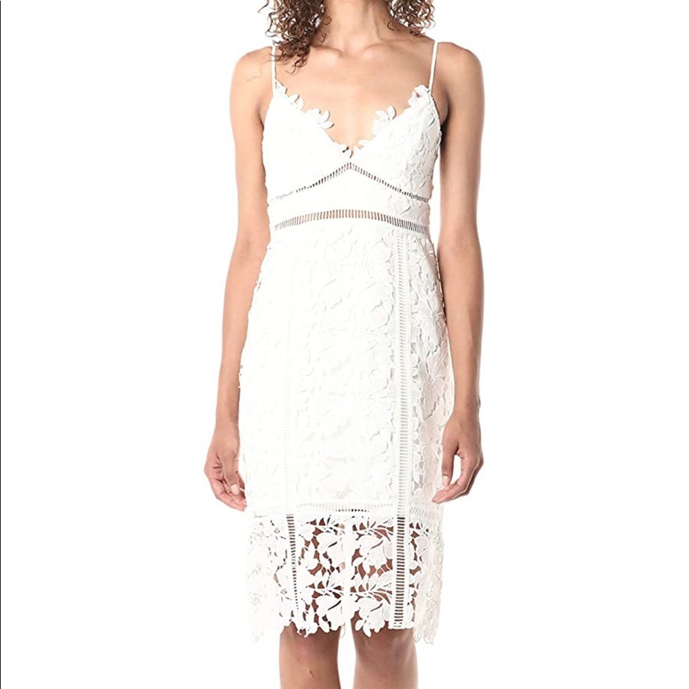 Bardot Women's Midi Botanica Lace Dress White 8